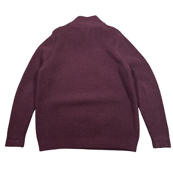 Vintage L.L. Bean Organic Cotton Waffle Sweater Quarter Zip Large Tall - Picture 5 of 5